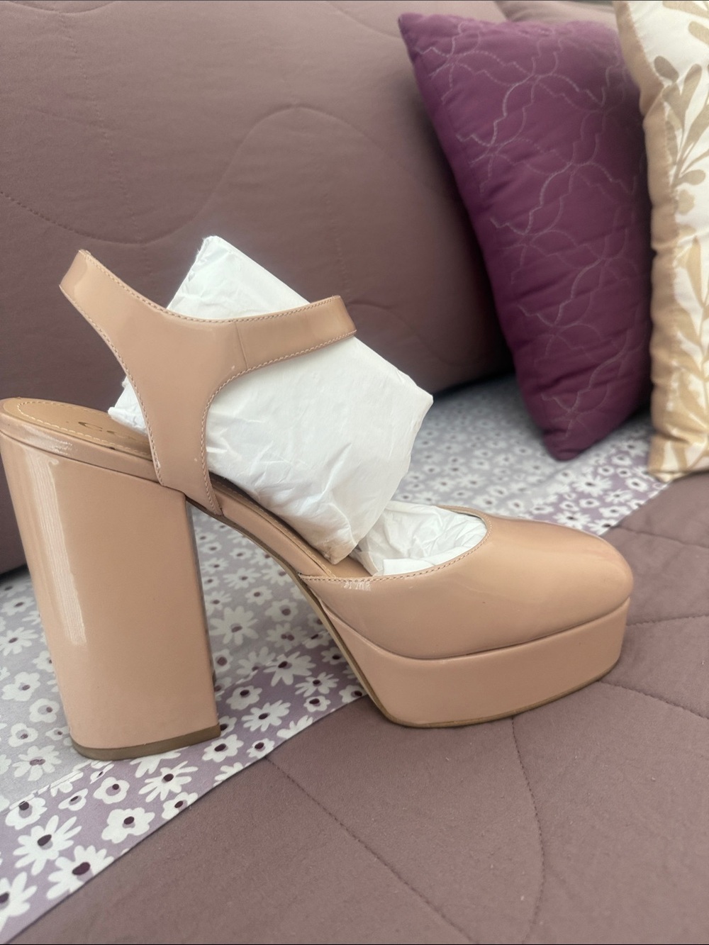 Womens pale blush Isabella patent heels